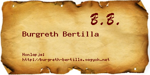 Burgreth Bertilla névjegykártya